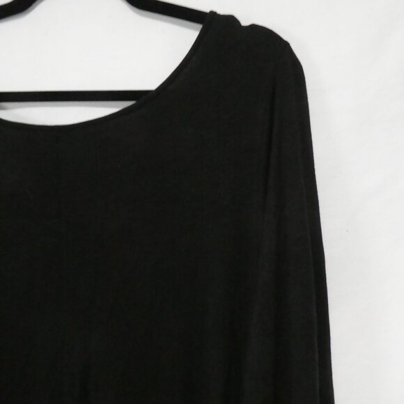 GEORGE | 1X | Classic Black Long Sleeve Top | Scoop Neck | Lace Bottom Trim - Picture 12 of 16